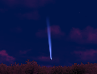 simulation comète Panstarrs